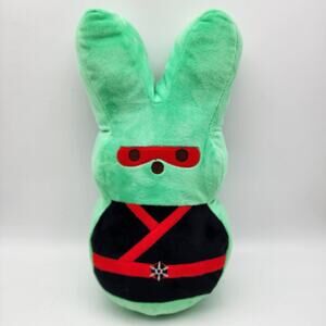 Peeps Green Plush Bunny 13" Super Hero Costume Red Mask Stuffed Animal Toy 2023